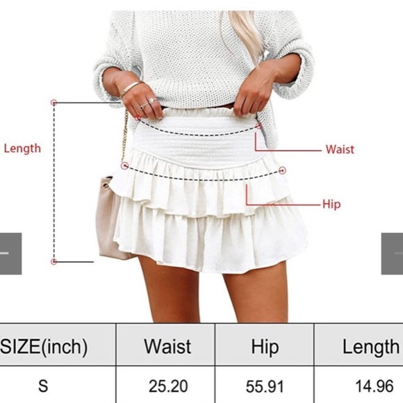 Red 2 Tier Ruffle Mini Skirt - Picture 2 of 2